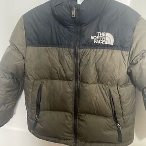 The North Face Kids Olive and Black Puffer Coat